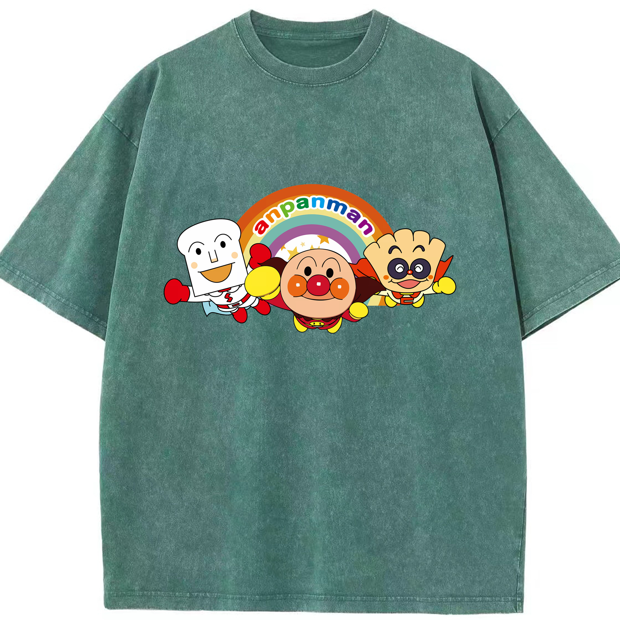（画像用） アンパンマン Anpanman 綿100% ヴィンテージ風 半袖Tシャツ（フロントプリント）